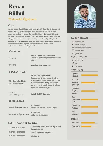 Öğretmen Cv Örnekleri cv indir
